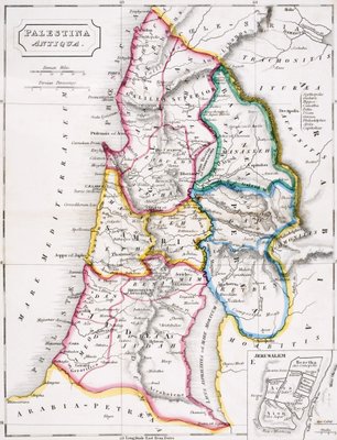 Karte von Palästina, Palestina Antiqua, von der Atlas (#77879)